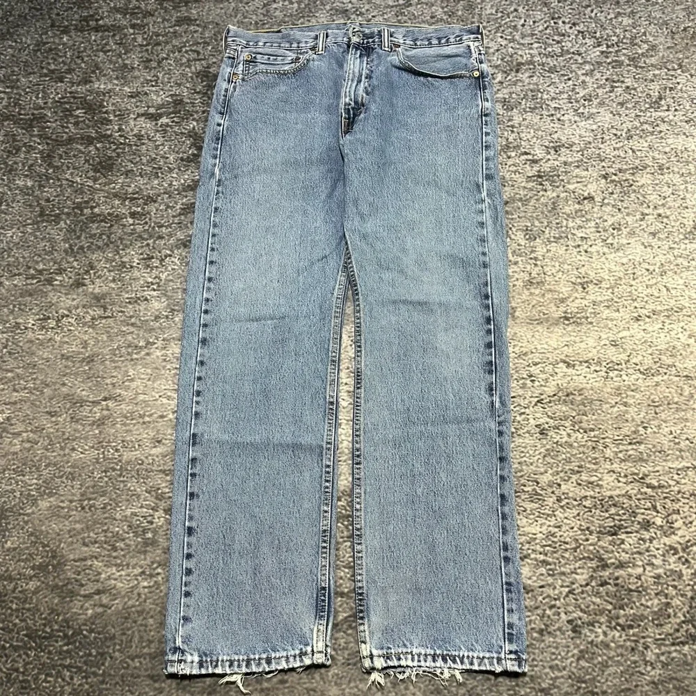 Levi's 505 Jeans Mens‎ 36x32 Blue Denim Distressed